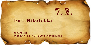 Turi Nikoletta névjegykártya